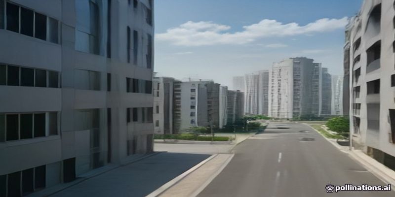 청년 주거지 전경과 아파트 도시 풍경