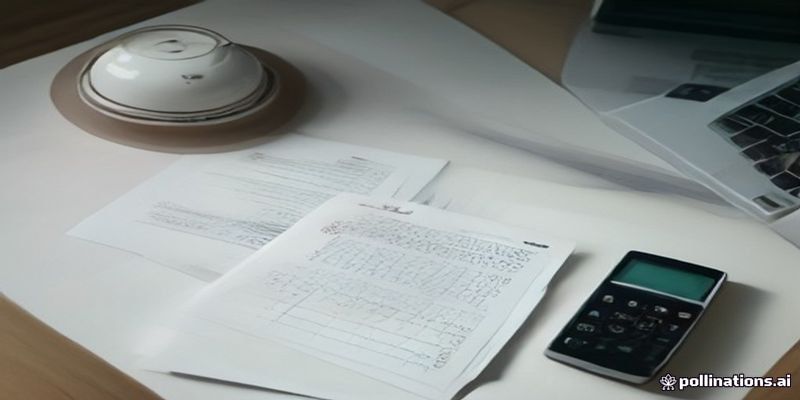 공과금 고지서와 계산기가 놓인 책상