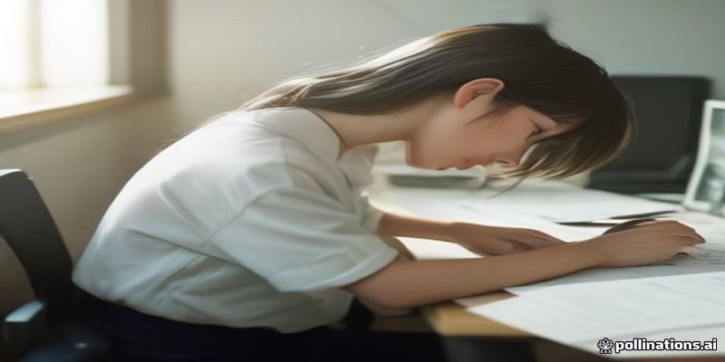 책상에서 이력서를 고치는 청년의 손