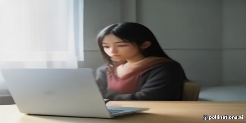 컴퓨터 화면으로 정책 공고를 확인하는 청년