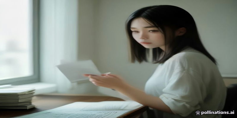 등기부등본과 계약서를 확인하는 청년